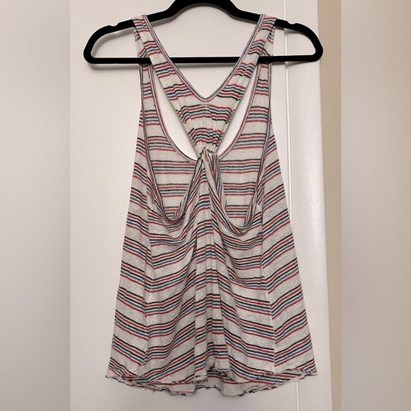 We the Free (Free People) Best Night Striped Linen Tank Top Size Small - Picture 3 of 9